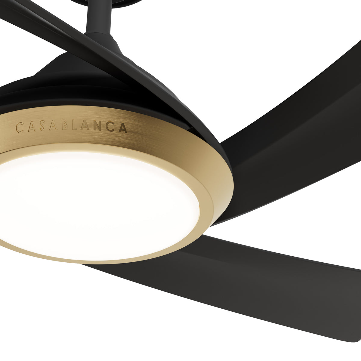 Casablanca 52 inch Vespucci ENERGY STAR® Matte Black Damp Rated Ceiling Fan with LED Light Kit and Wall Control and Handheld Remote