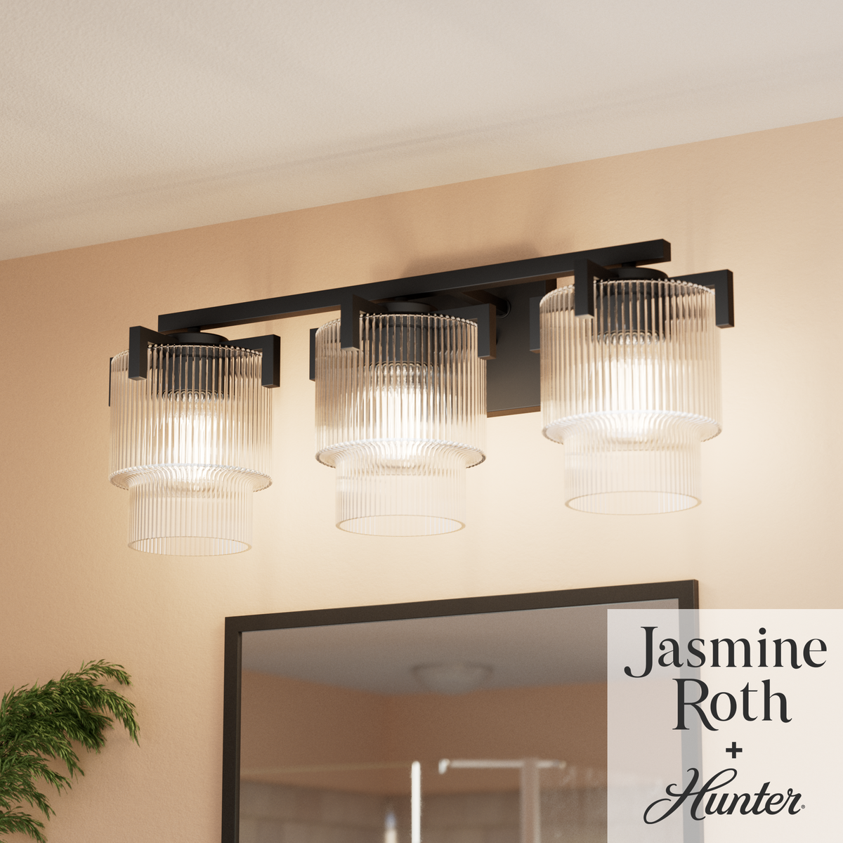 Ontario 24-inch 3-light Matte Black Vanity Light with Clear Glass