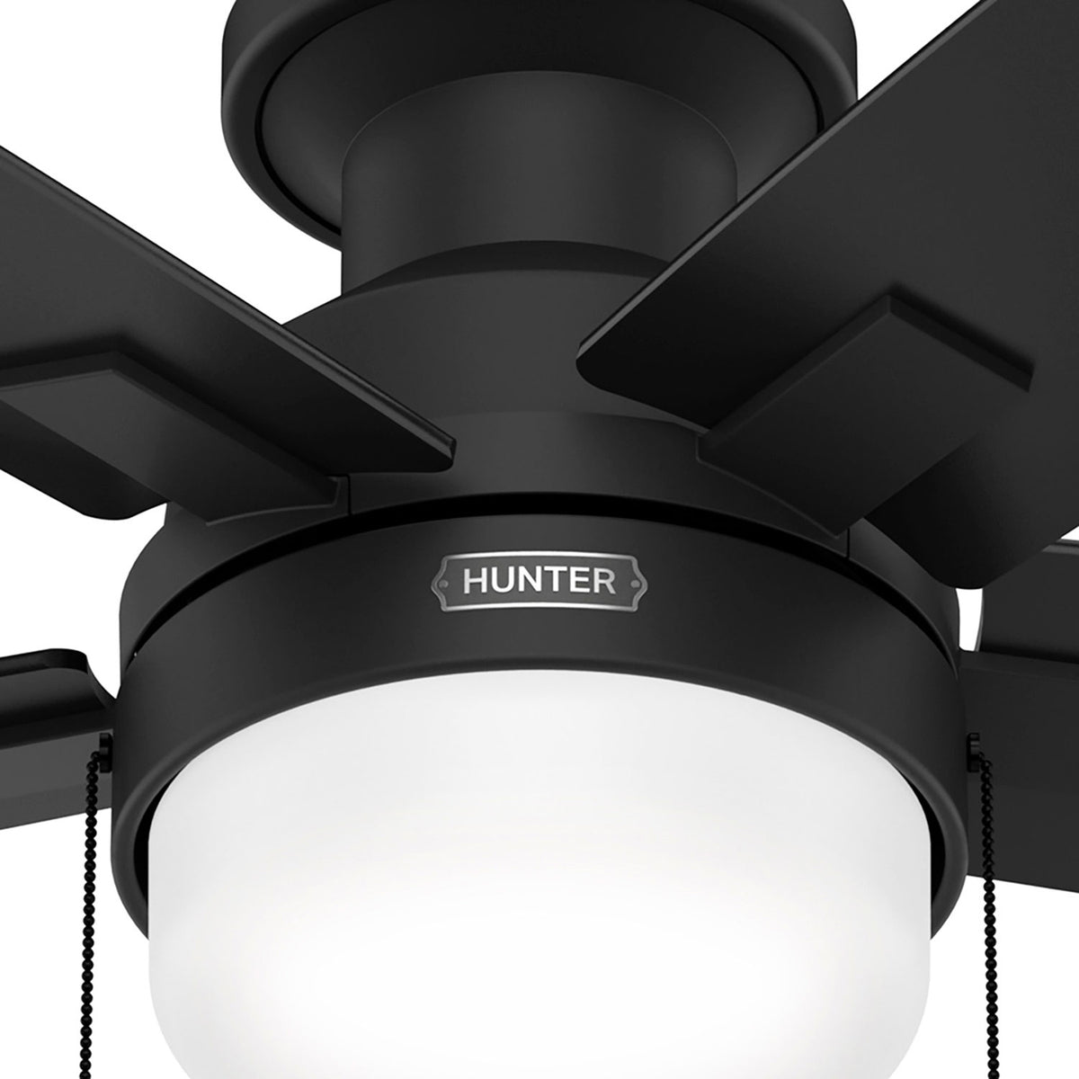 52 inch Anisten Matte Black Low Profile Ceiling Fan with LED Light Kit and Pull Chain