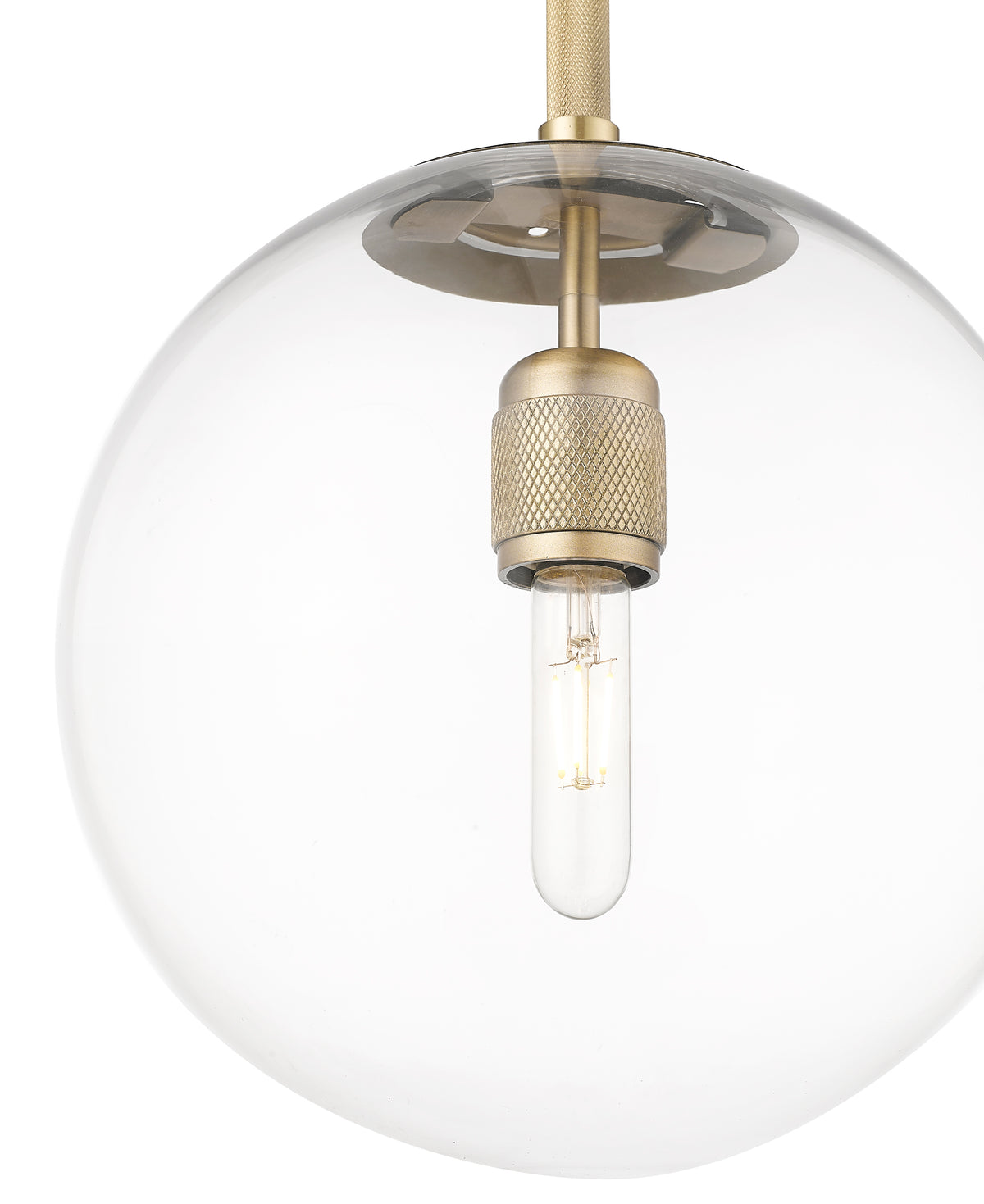 12-inch Kairo Vintage Brass 1-Light Clear Glass Pendant Light