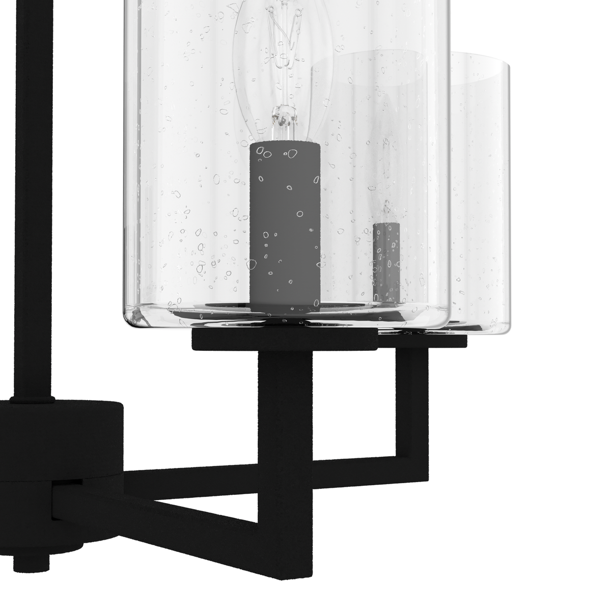 Kerrison 20.5-inch 4-light Natural Black Iron Chandelier with Seeded Glass
