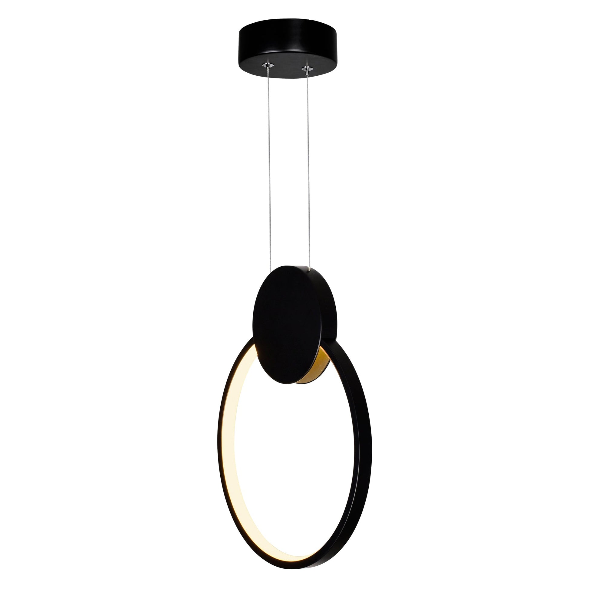 Pulley 10in Black Mini Pendant Integrated LED