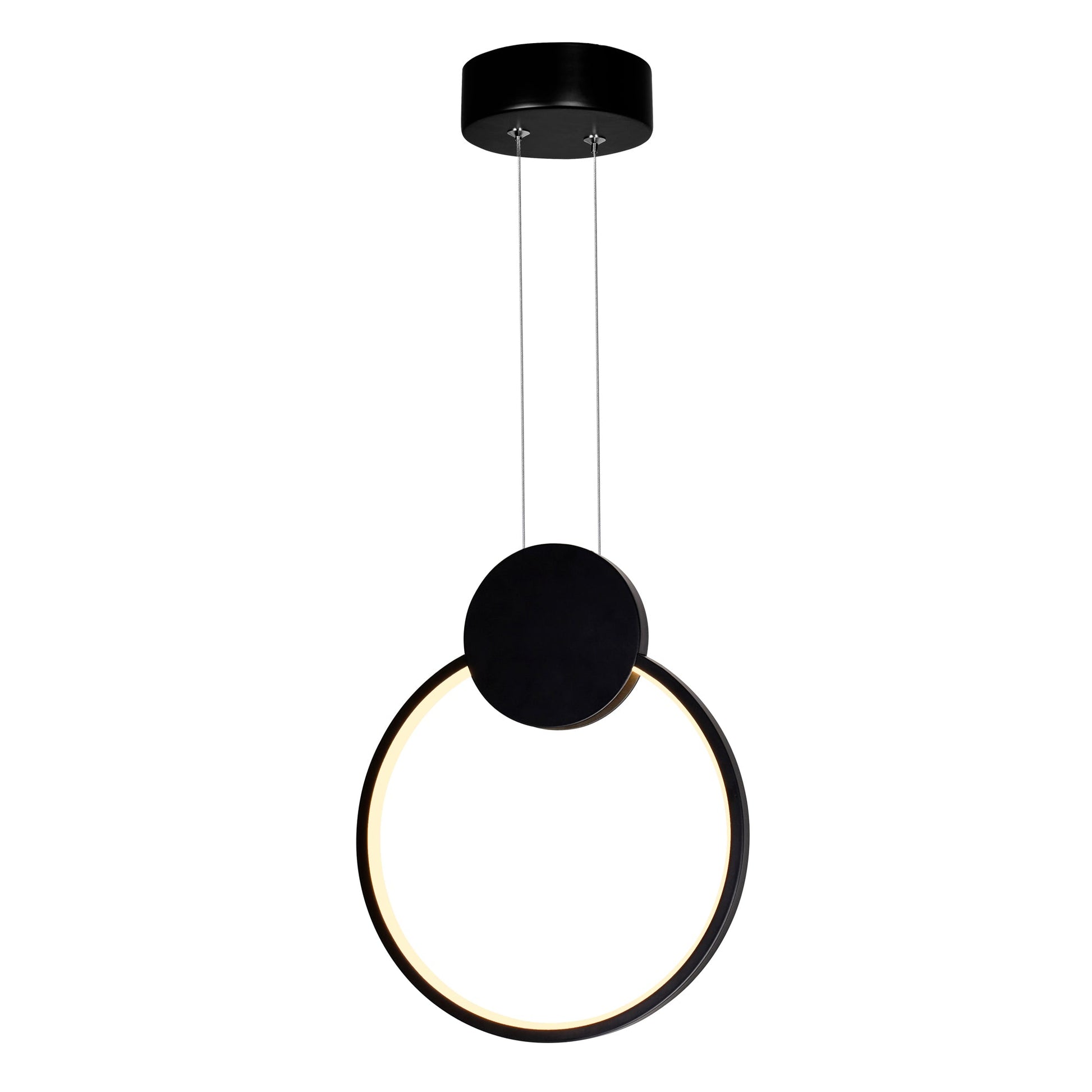 Pulley 10in Black Mini Pendant Integrated LED