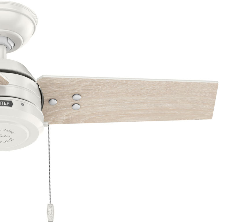 36 inch Cassius Fresh White Damp Rated Ceiling Fan and Pull Chain