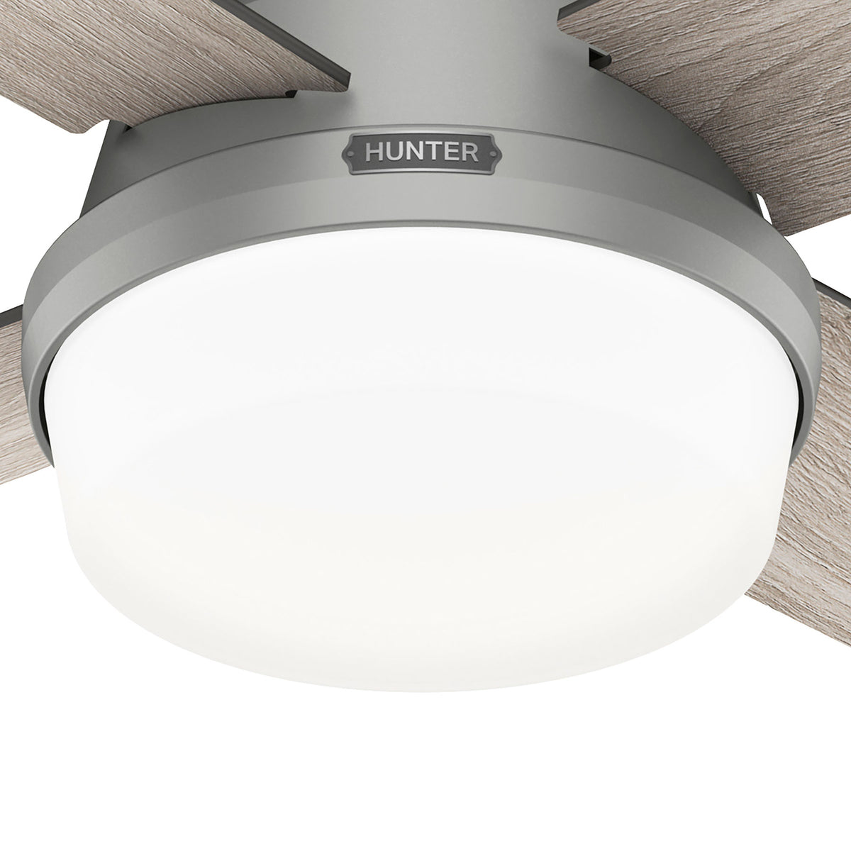 44 inch Dempsey Matte Silver Low Profile Ceiling Fan with LED Light Kit and Handheld Remote