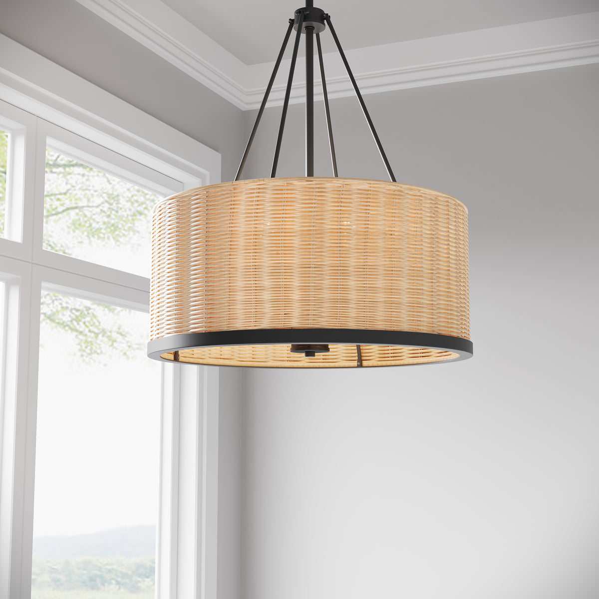 22'' Namiro Matte Black 4 Light Pendant