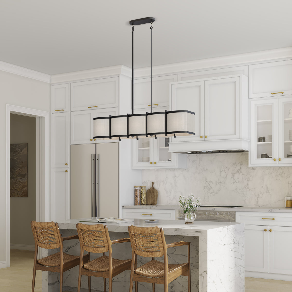 10.25'' Marlbeck Matte Black 5 Light Linear Chandelier