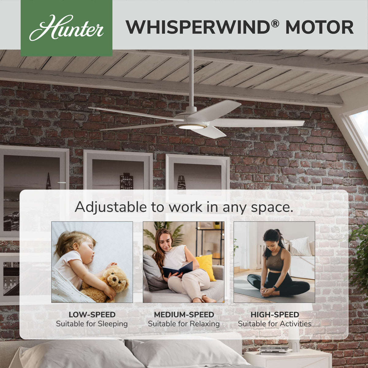 52 inch Zentech Wi-Fi ENERGY STAR® Fresh White Damp Rated Ceiling Fan with LED Light Kit and Handheld Remote