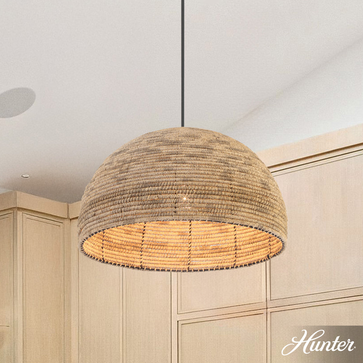 Maple Park 19.75-inch 5-light Brushed Nickel Round Pendant Cluster with Clear Glass