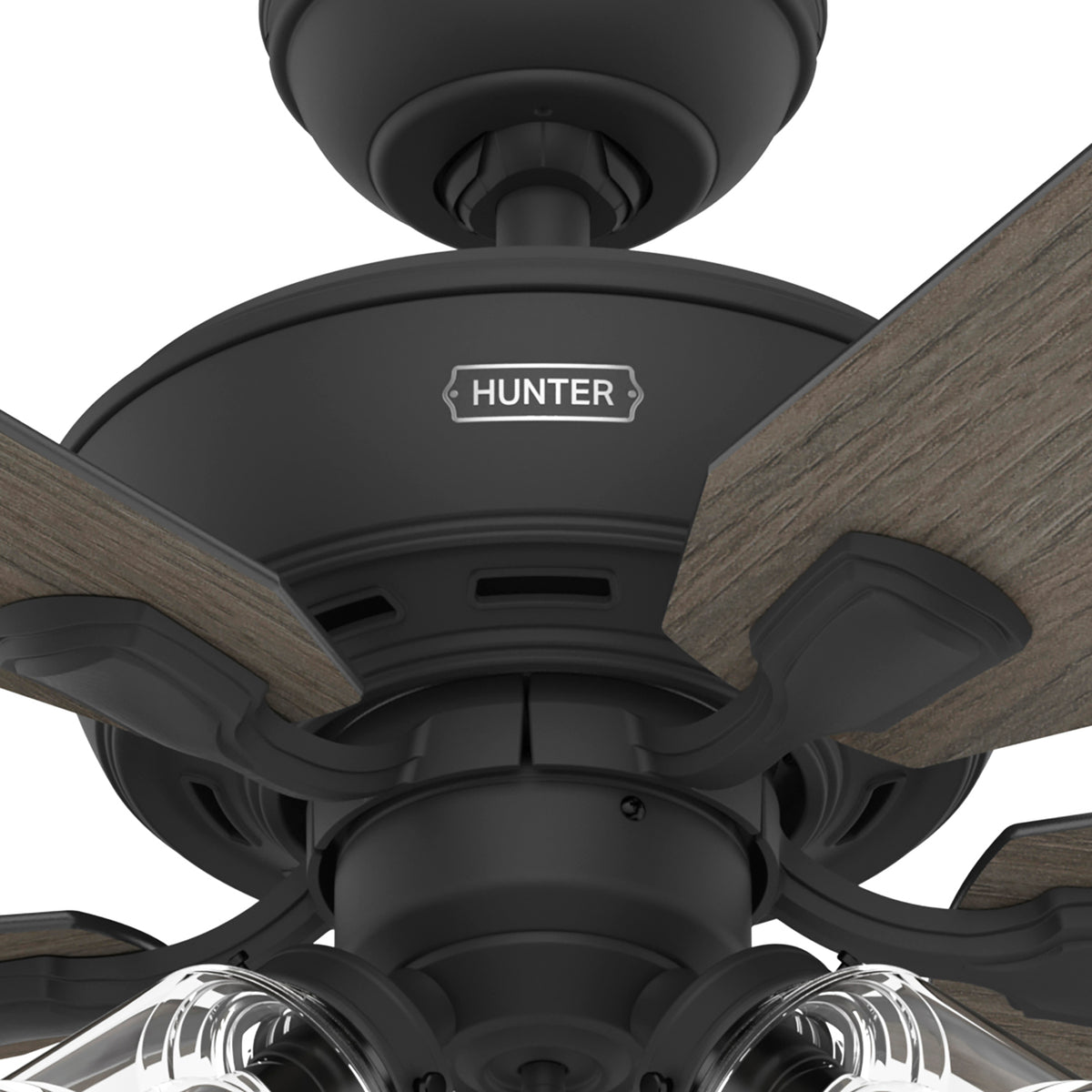 52 inch Rosner Matte Black Ceiling Fan with LED Light Kit and Pull Chain