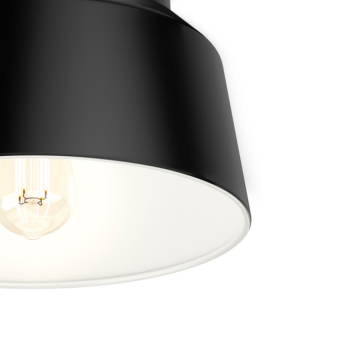 Cranbrook 11.5-inch 1-light Matte Black Flush Mount Ceiling Light with Metal Shade