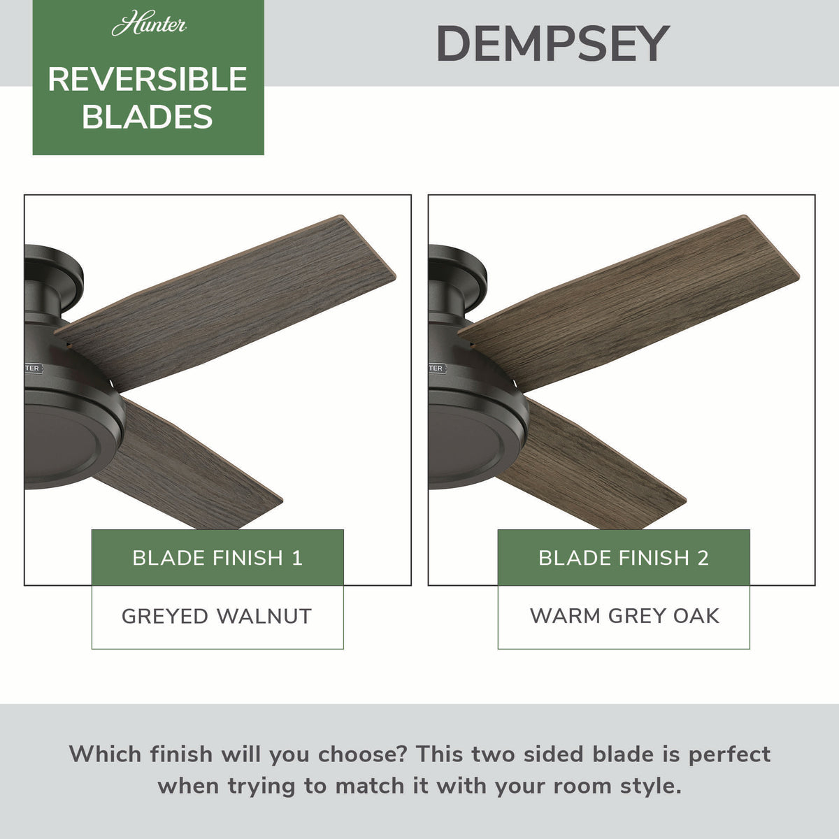 44 inch Dempsey Noble Bronze Low Profile Ceiling Fan and Handheld Remote