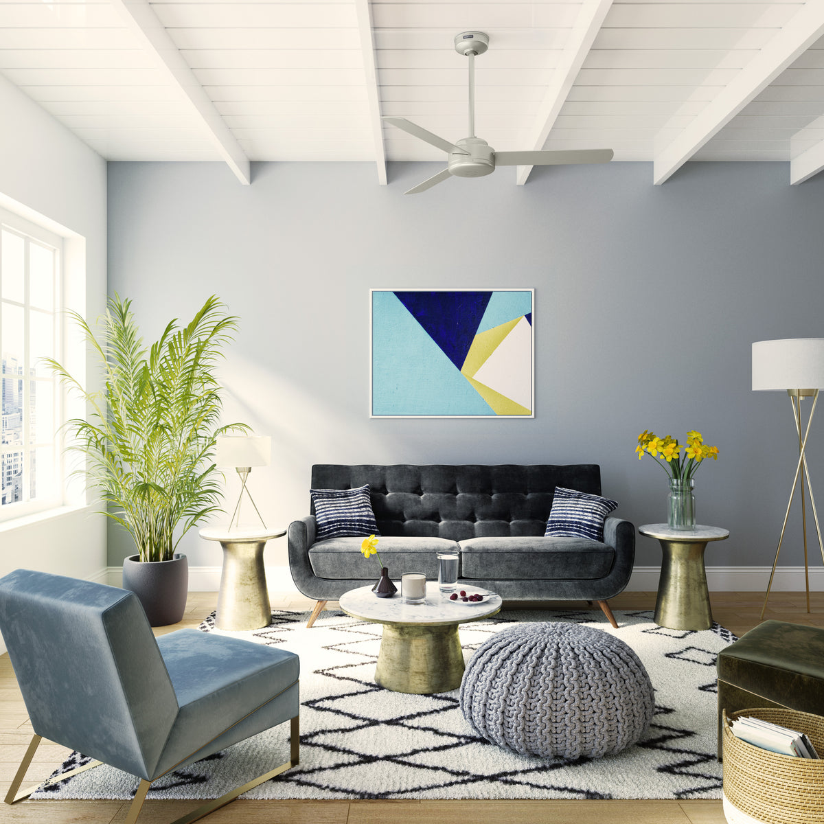 52 inch Presto Matte Nickel Ceiling Fan and Wall Control