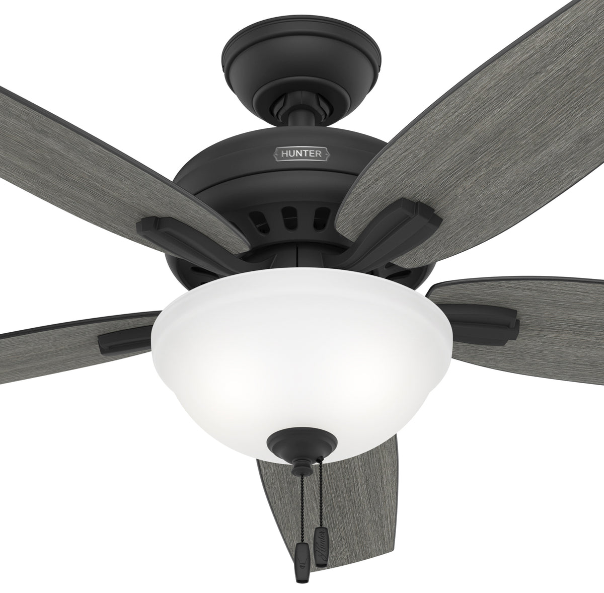 52 inch Newsome Matte Black Ceiling Fan with LED Light Kit and Pull Chain