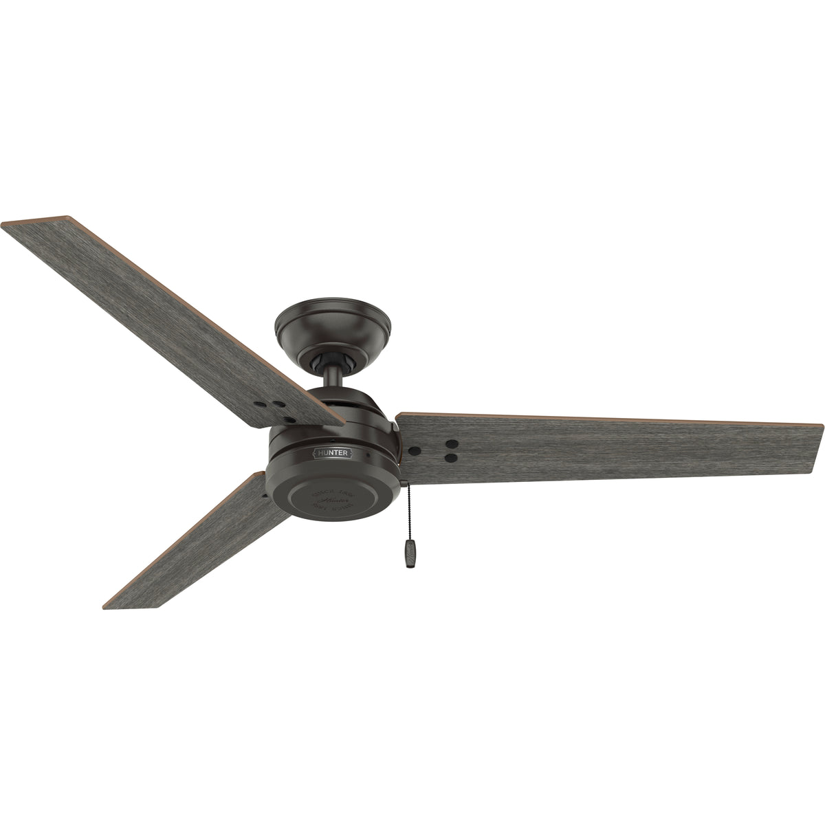 52 inch Cassius Noble Bronze Damp Rated Ceiling Fan and Pull Chain