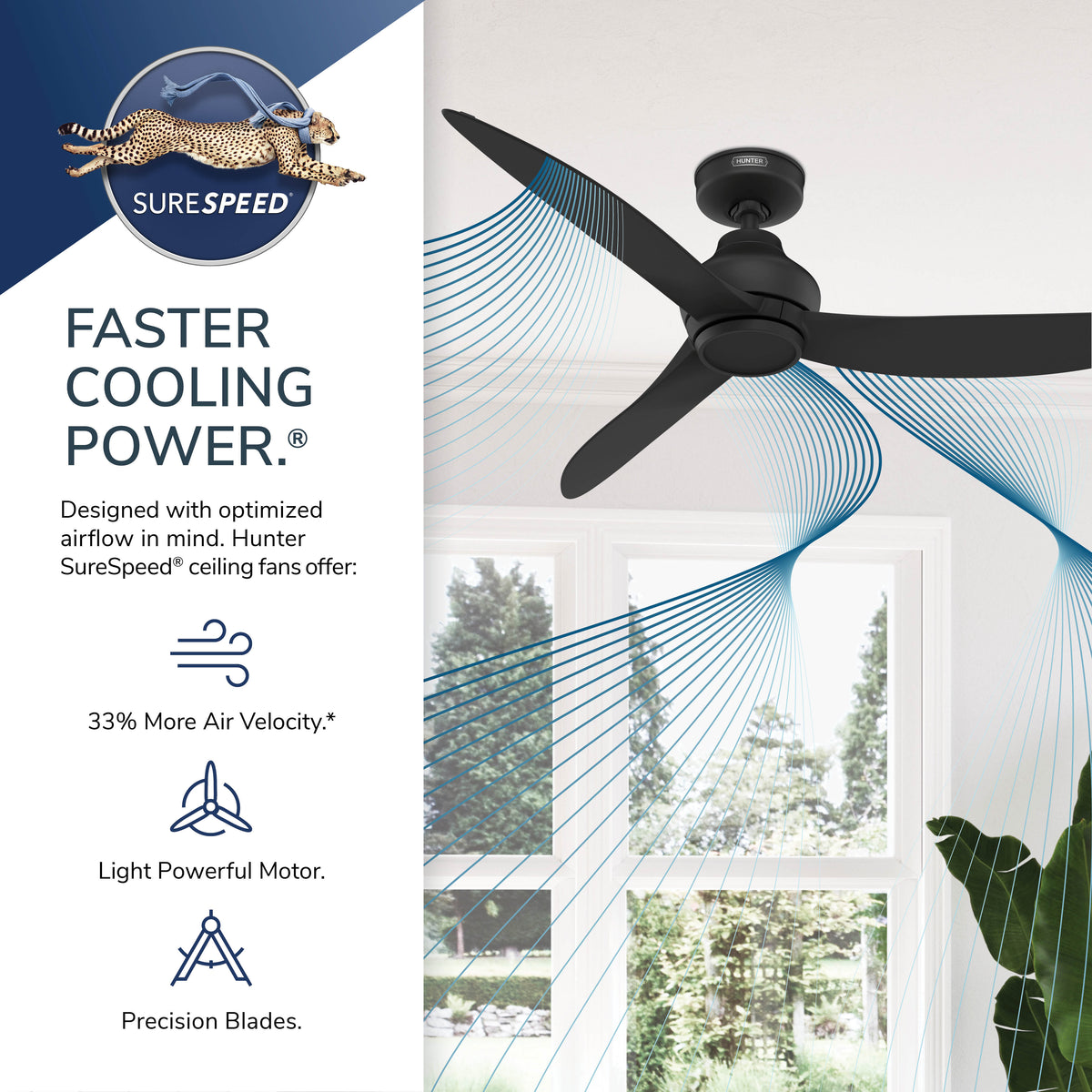 52 inch Mazzini ENERGY STAR® Matte Black Damp Rated Ceiling Fan and Handheld Remote