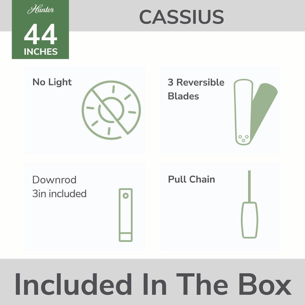 44 inch Cassius Noble Bronze Damp Rated Ceiling Fan and Pull Chain