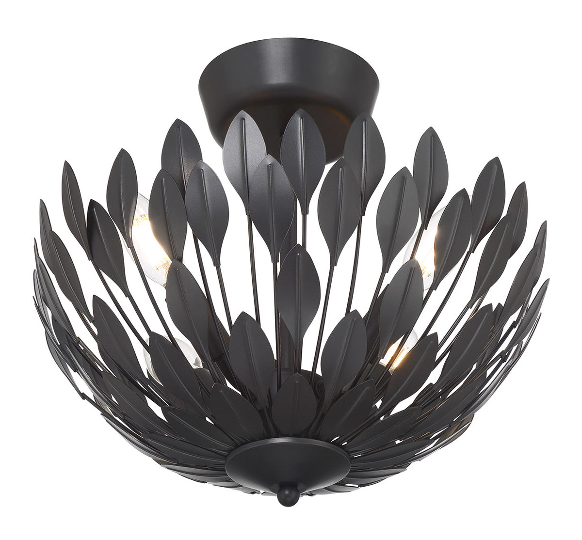 12.75'' Merylmint Matte Black 4 Light Semi-Flush Mount