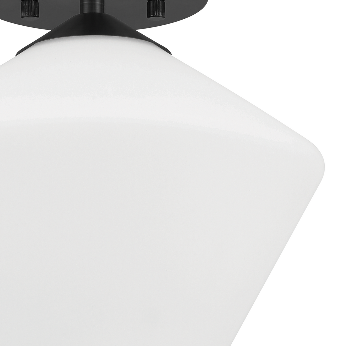 Celestial Valley 10-inch 1-light Matte Black Flush Mount Ceiling Light with Cased White Glass