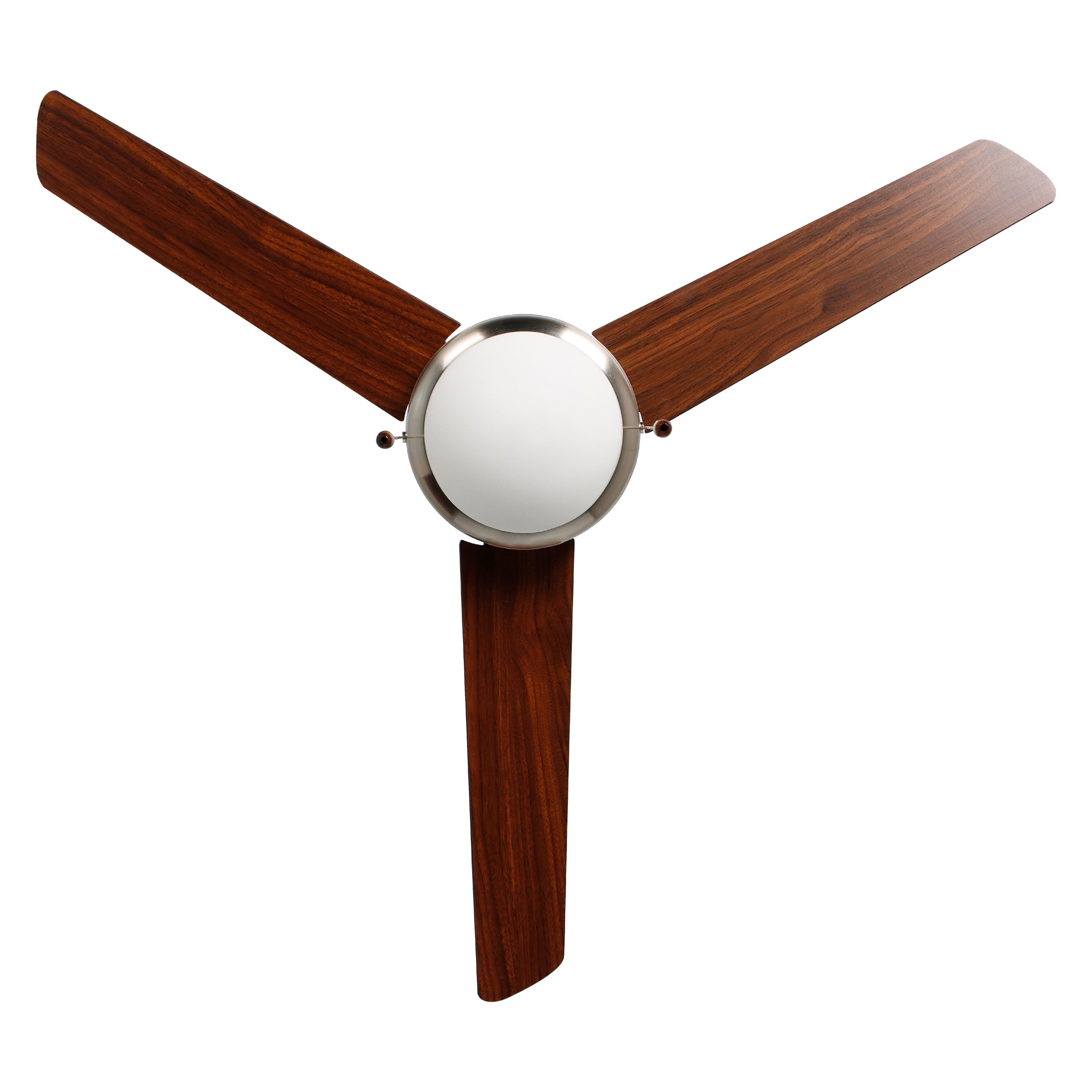 52 Inch Contempo IV AC Brushed Nickel Indoor Ceiling Fan 3 Walnut Blade Reversible
