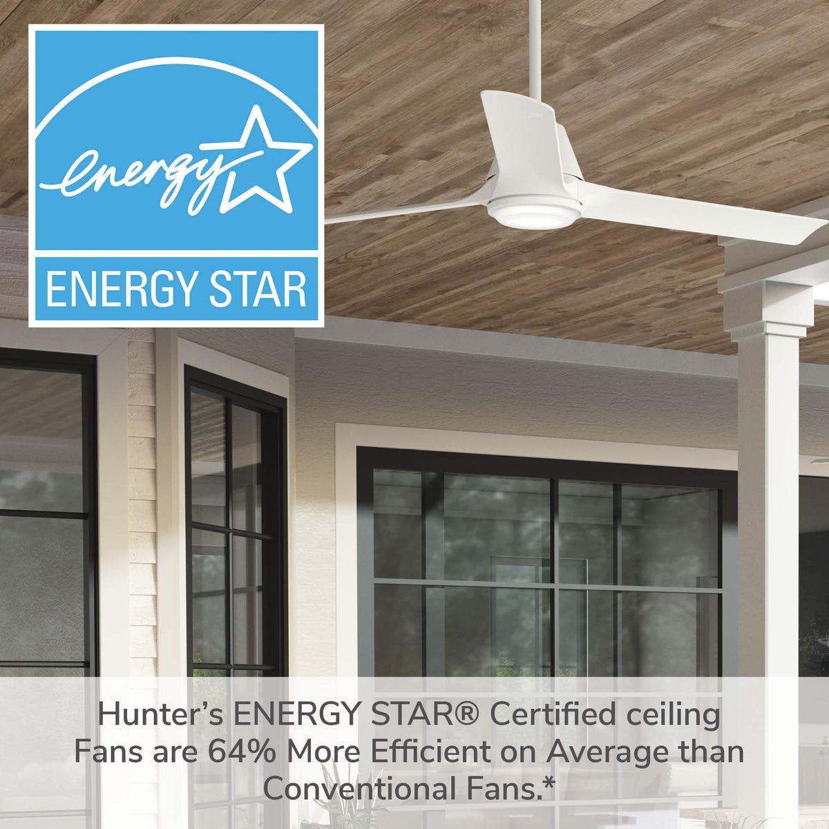 60 inch Aeronaut Wi-Fi ENERGY STAR® Matte White Damp Rated Ceiling Fan with LED Light Kit and Remote