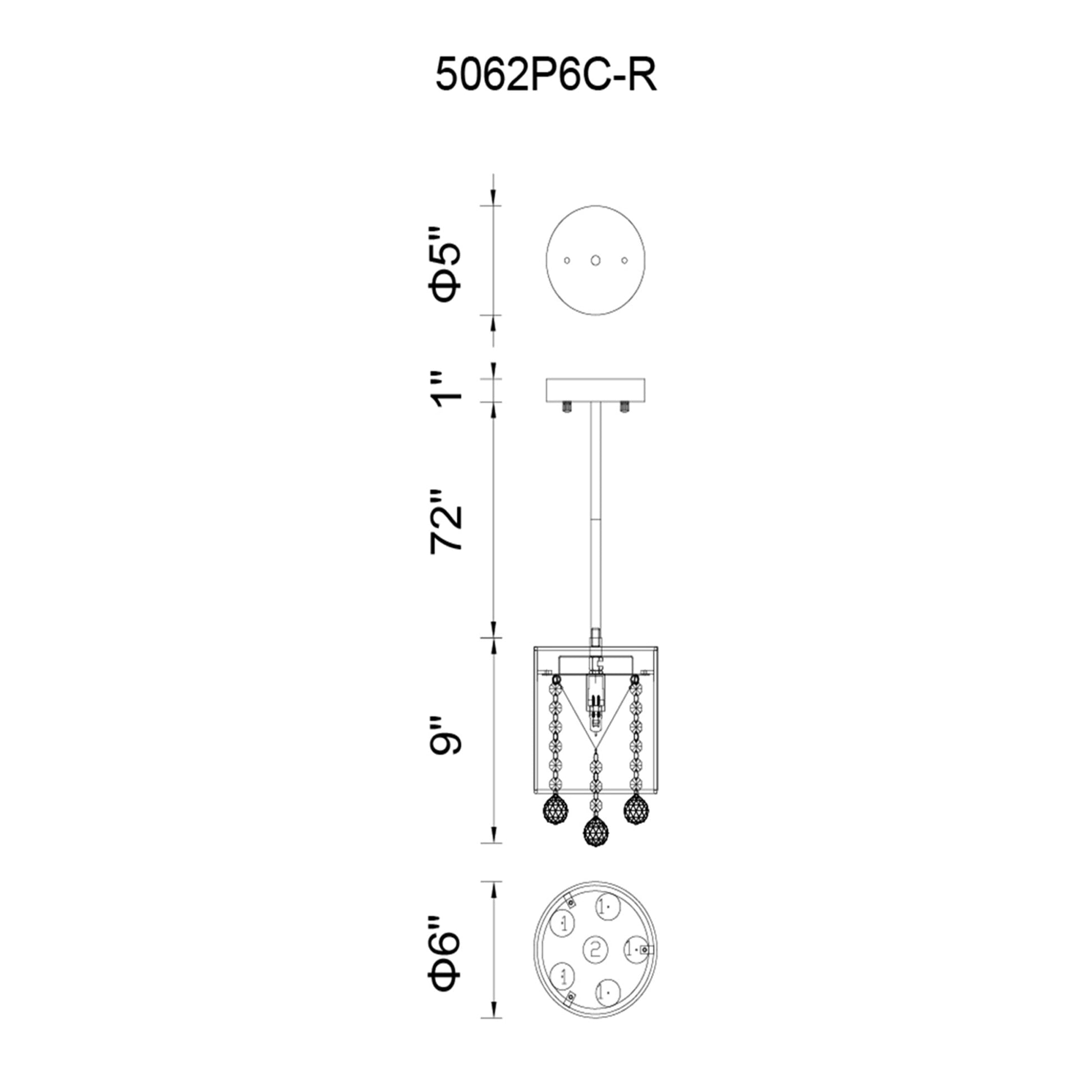 Radiant 1 Light Chrome Mini Pendant