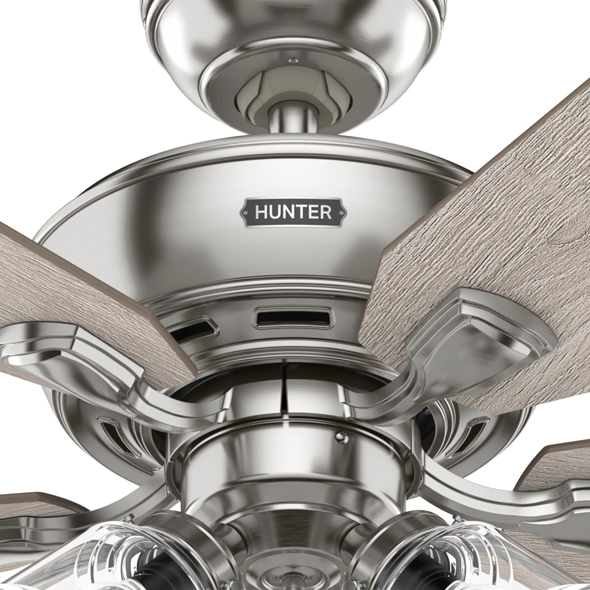 52 inch Rosner Brushed Nickel Ceiling Fan with LED Light Kit and Pull Chain