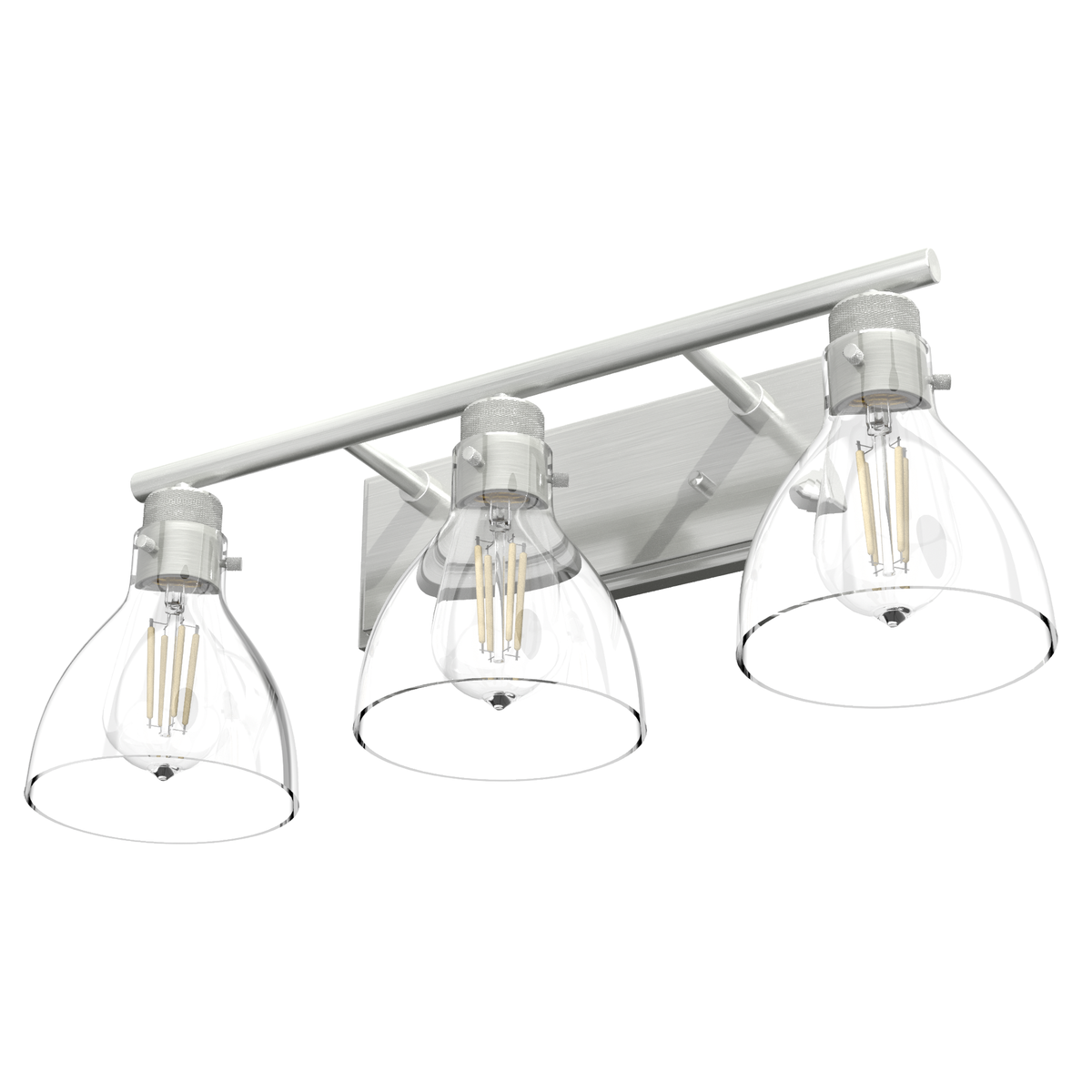 Van Nuys 23.5-inch 3-light Brushed Nickel Vanity Light with Clear Glass