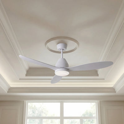 56 Inch 1 Light LED DC WiFi Indoor Outdoor Smart Fan in White with Remote