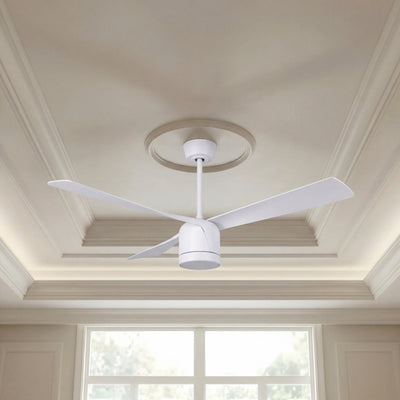 56 Inch 1 Light LED Indoor Outdoor White Fan with Remote