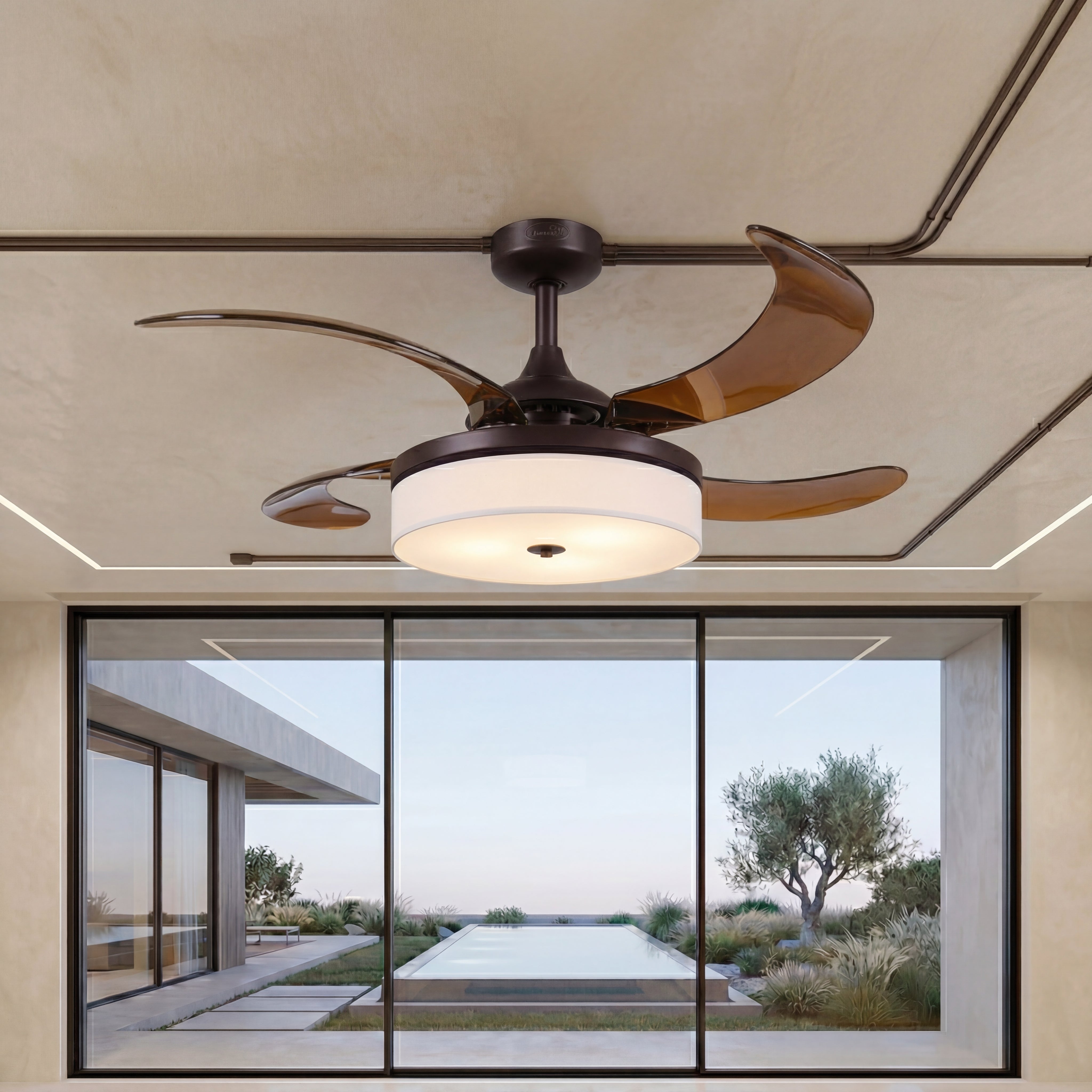 Fraser 48 Inch 3 Light Bronze Fan with Retractable Blades
