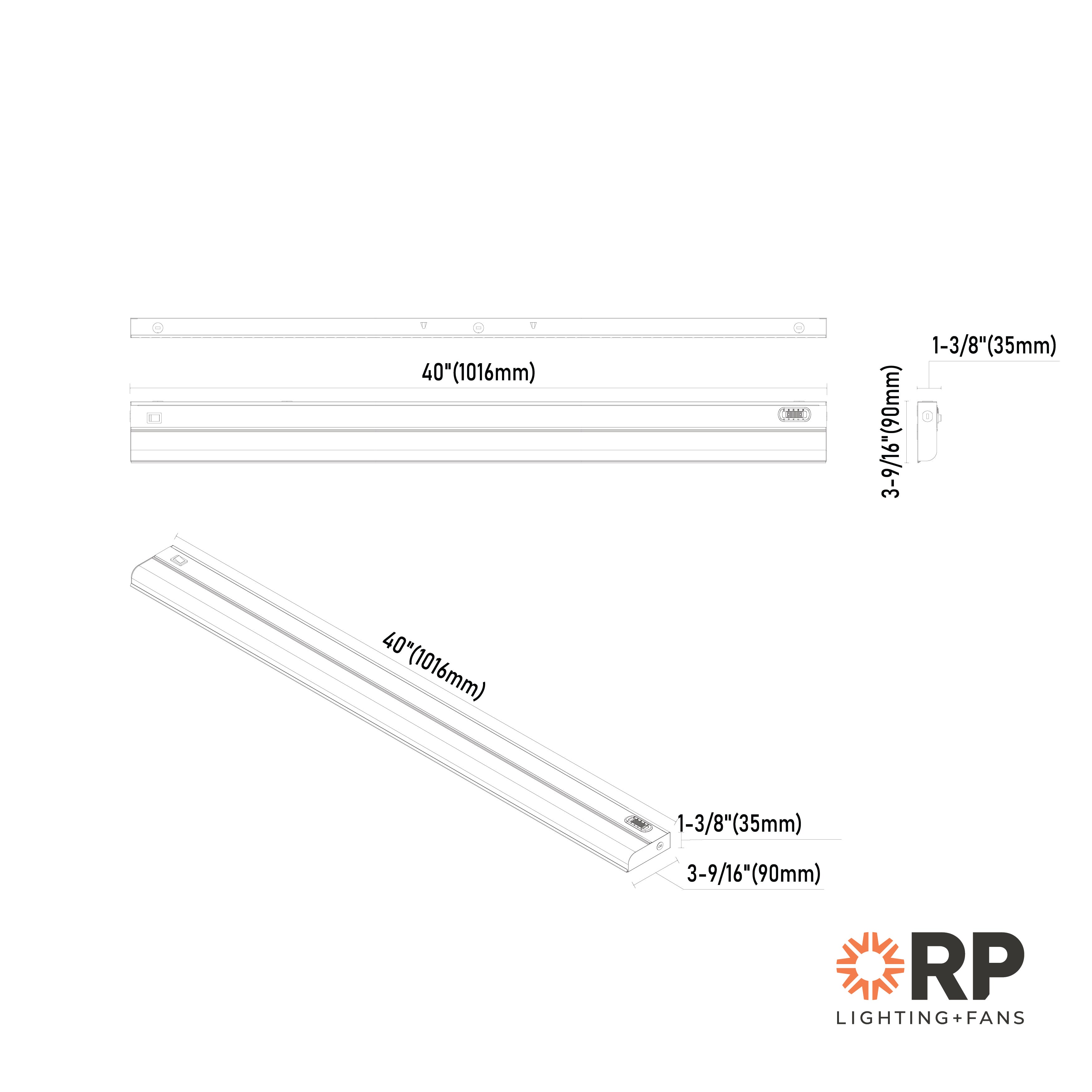 40-inch White Under Cabinet Light