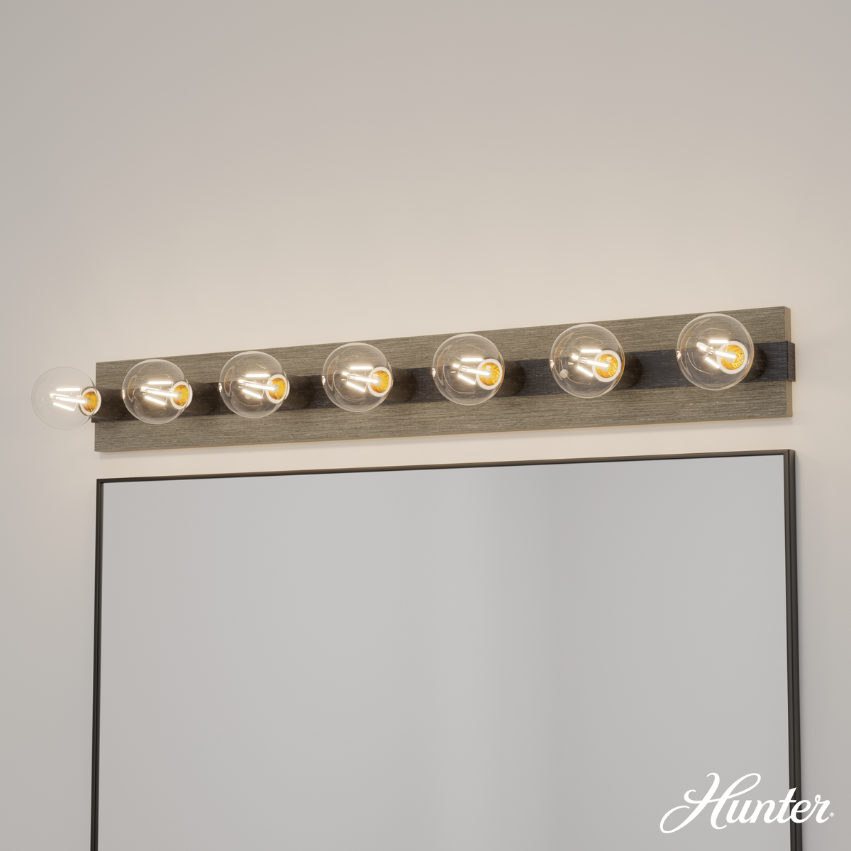 Donelson 36.25-inch 7-light Brushed Iron and Barnwood Vanity Light