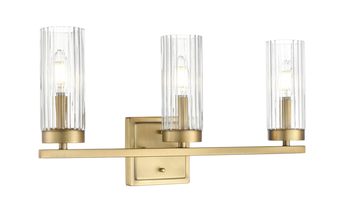 21'' Iversen Vintage Brass 3 Light Bath Vanity