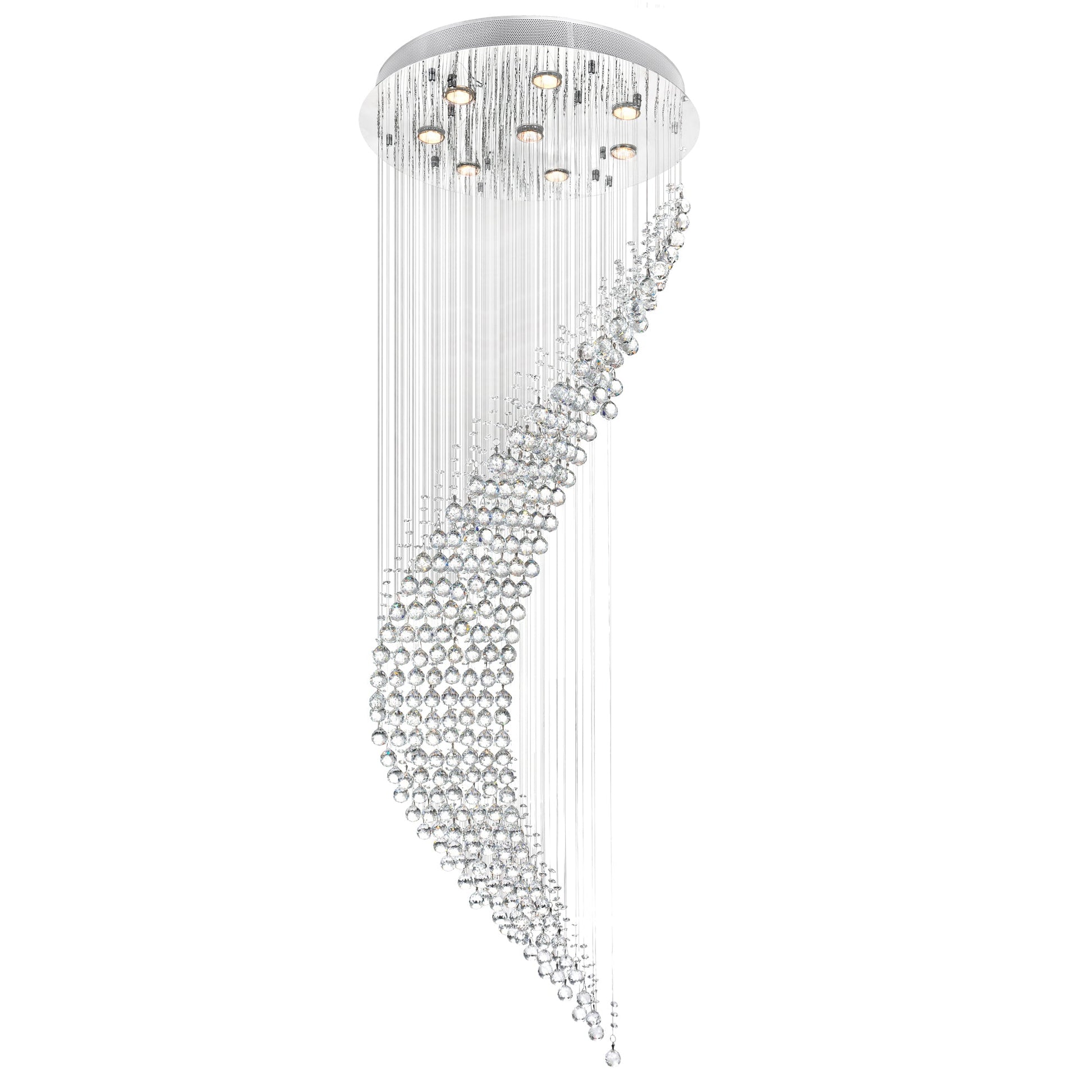 Ribbon 8 Light Chrome Chandelier With Sculpted Chrome Finish