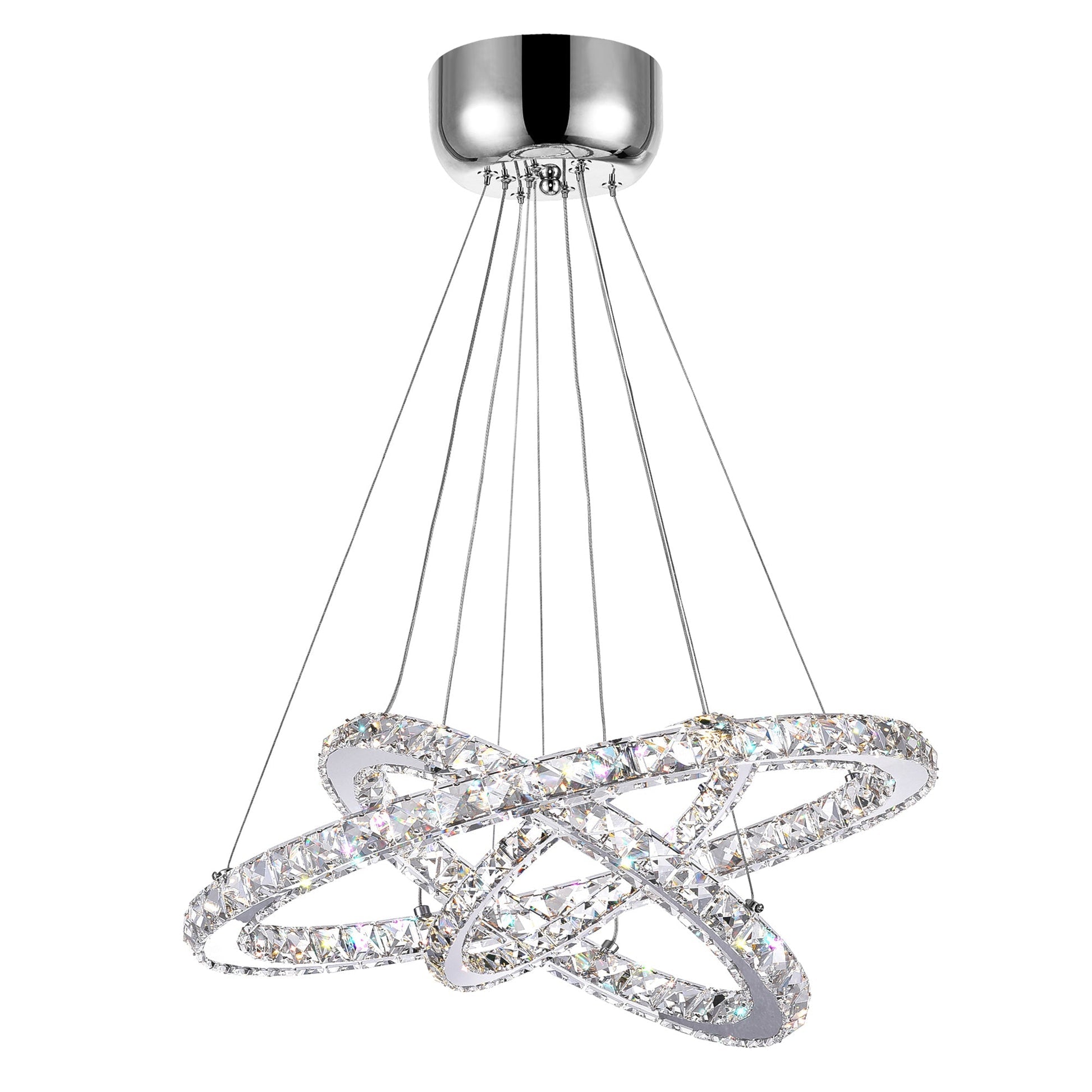 Ring Integrated LED 3 Ring 32in Chrome Chandelier