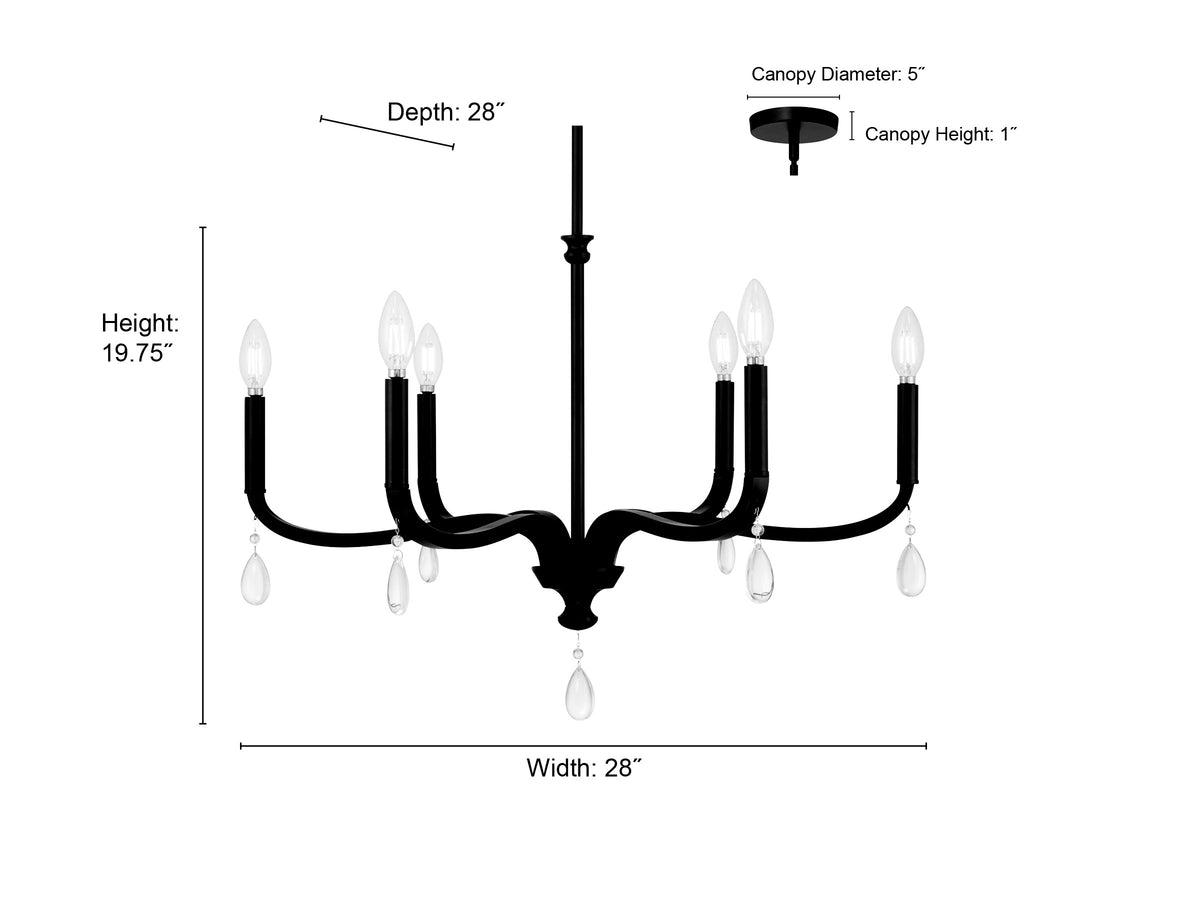 19.75'' Viremont Vintage Brass 6 Light Chandelier