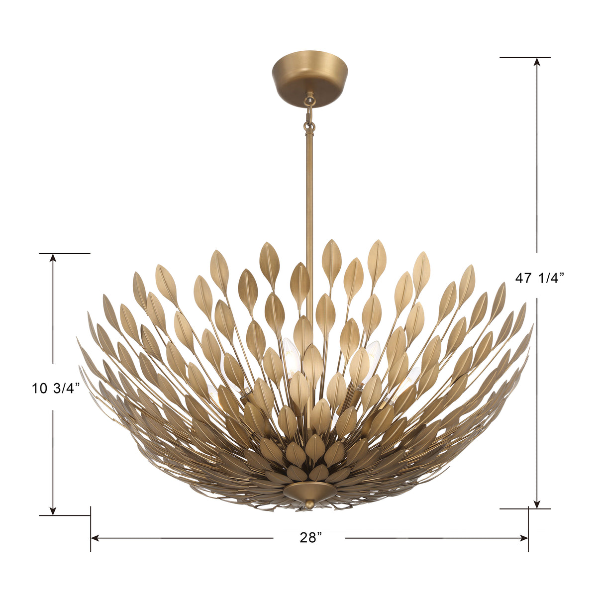 10.75'' Merylmint Painted Aged Brass 8 Light Pendant