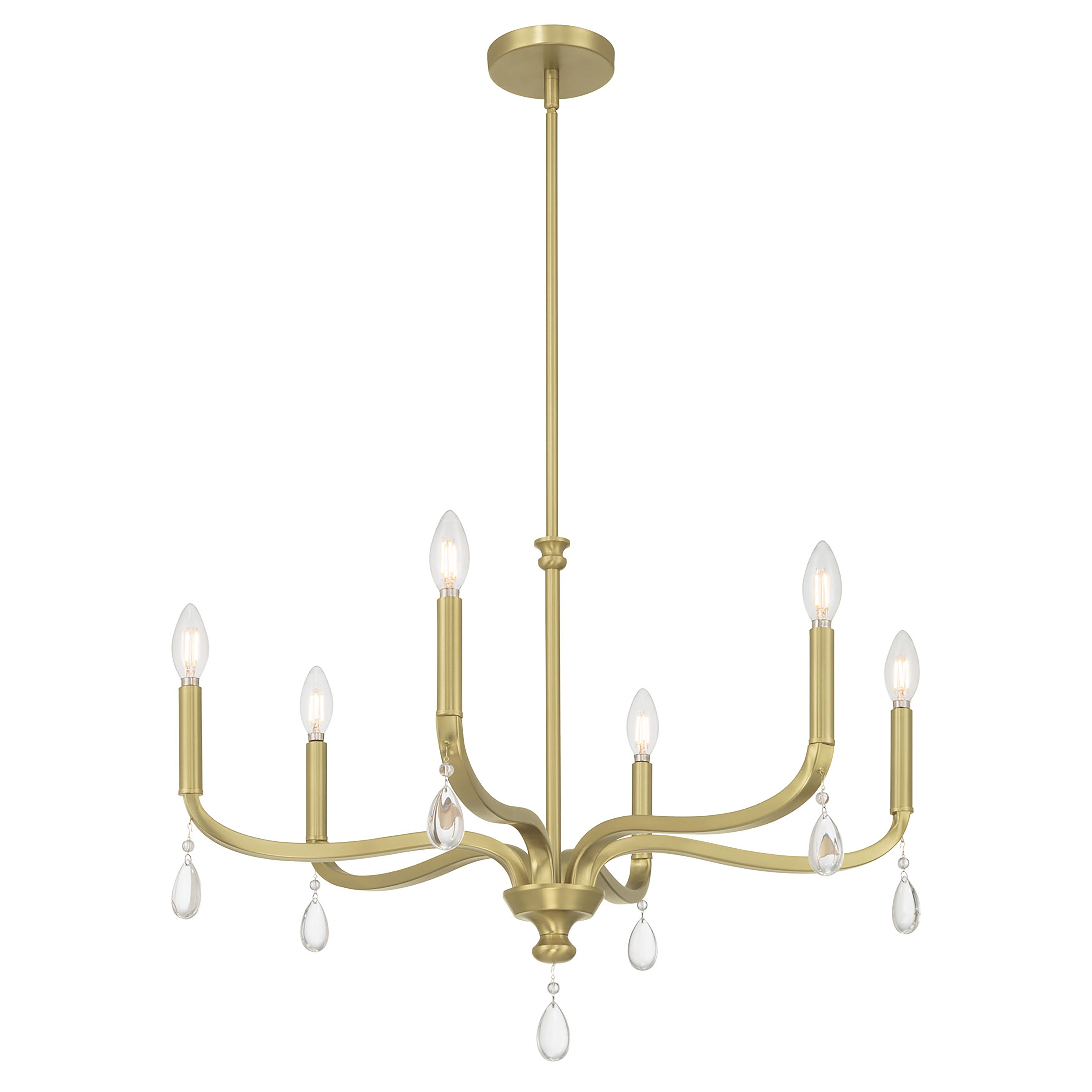 19.75'' Viremont Vintage Brass 6 Light Chandelier