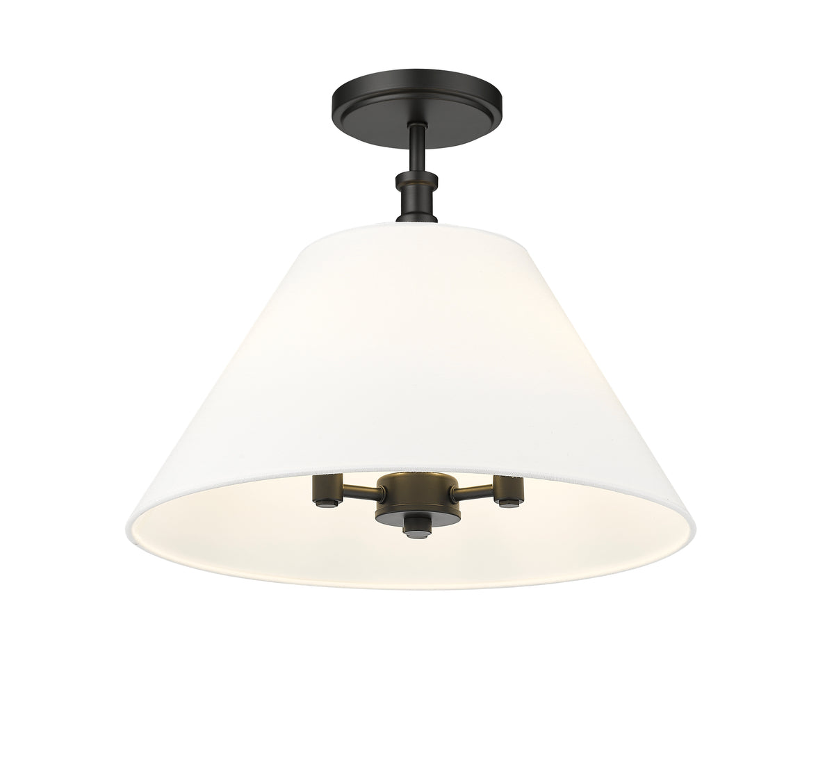 13.25'' Adorra Matte BlackWhite 3 Light Semi-Flush Mount