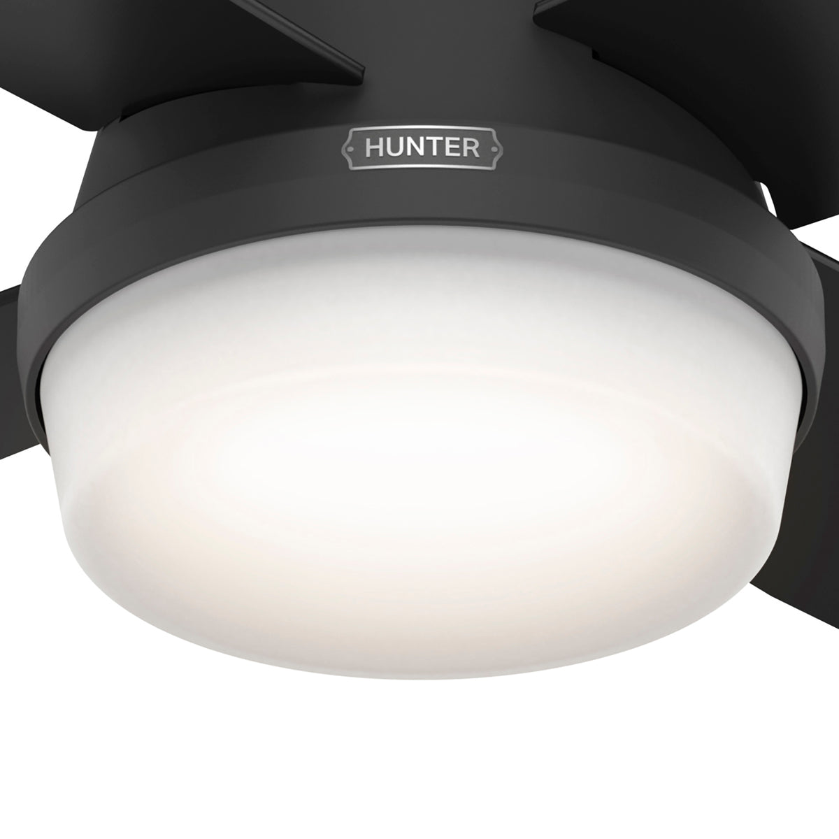 52 inch Dempsey Matte Black Ceiling Fan with LED Light Kit and Handheld Remote