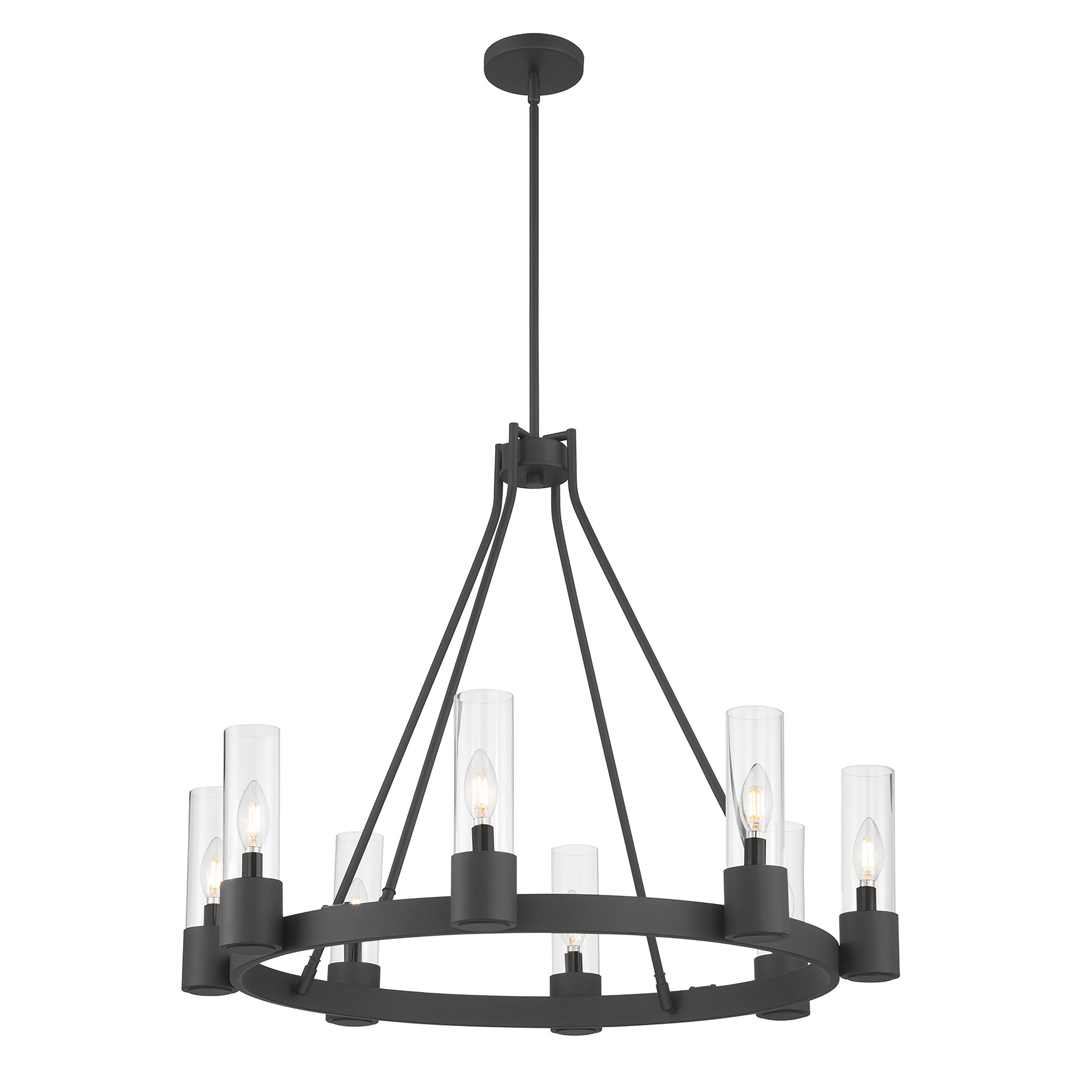 26.25'' Evandrel Matte Black 8 Light Chandelier