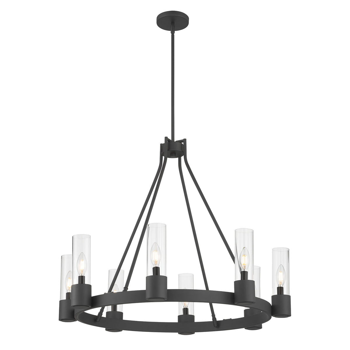 26.25'' Evandrel Matte Black 8 Light Chandelier