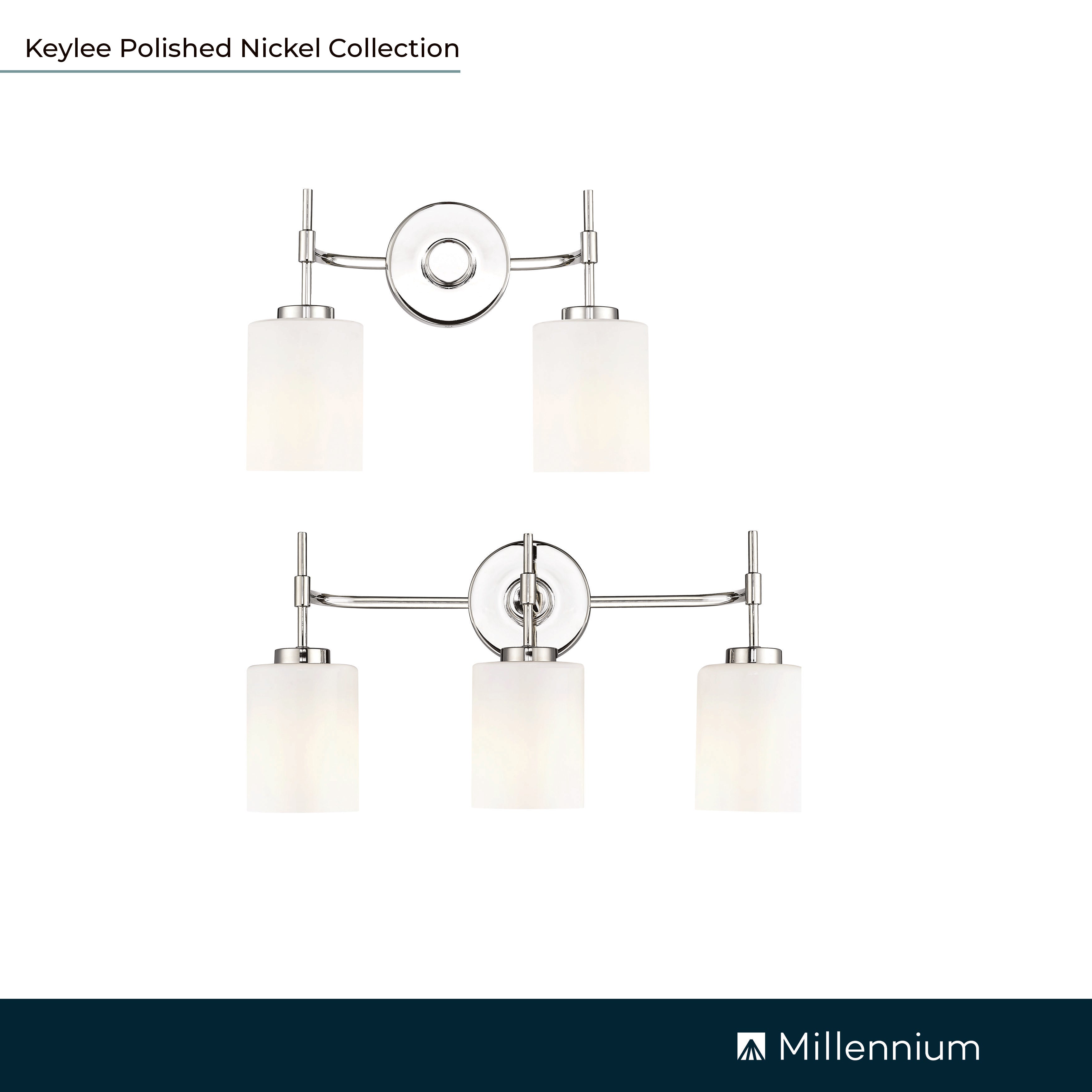 15.5'' Keylee Polished Nickel 2 Light Bath Vanity