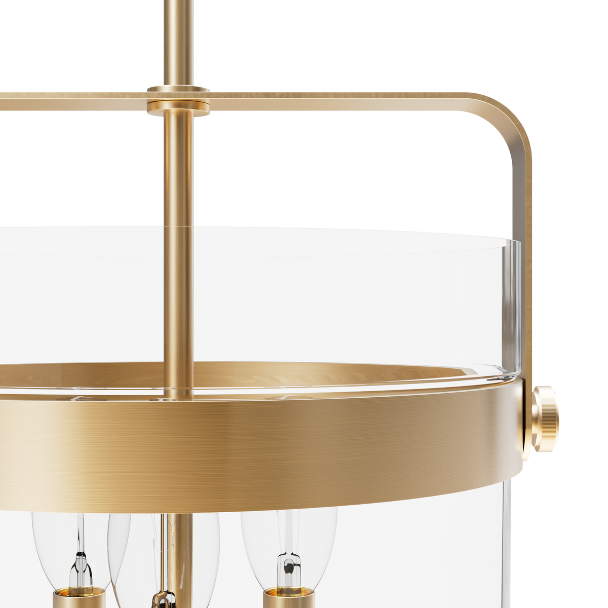 Karloff 12-inch 3-light Alturas Gold Lantern Pendant with Clear Glass