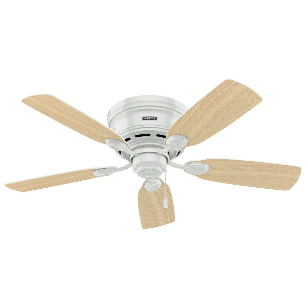 42 inch Low Profile White Low Profile Ceiling Fan and Pull Chain