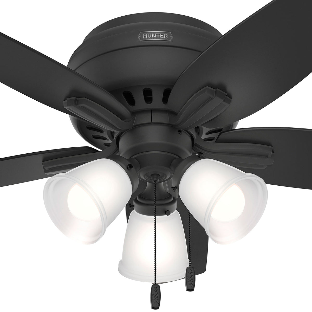 42 inch Newsome Matte Black Low Profile Ceiling Fan with LED Light Kit