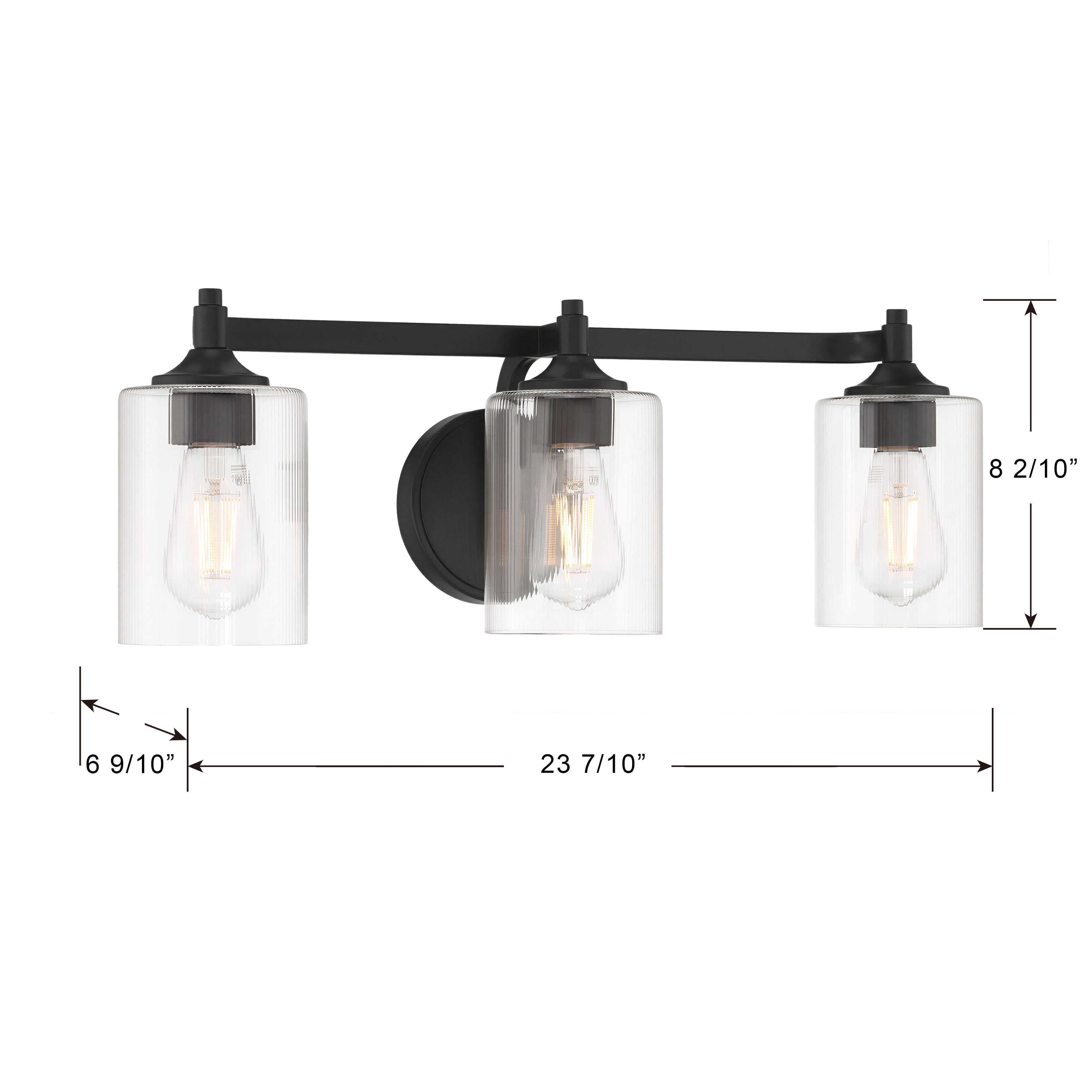 23.75'' Ryehouse Matte Black 3 Light Bath Vanity
