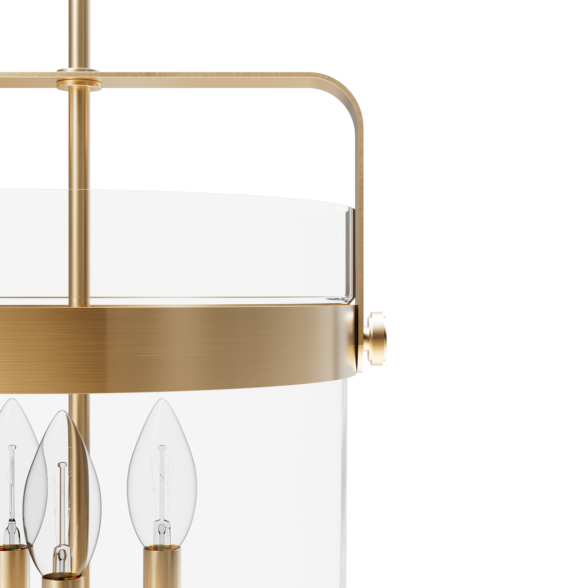 Karloff 14-inch 3-light Alturas Gold Lantern Pendant with Clear Glass
