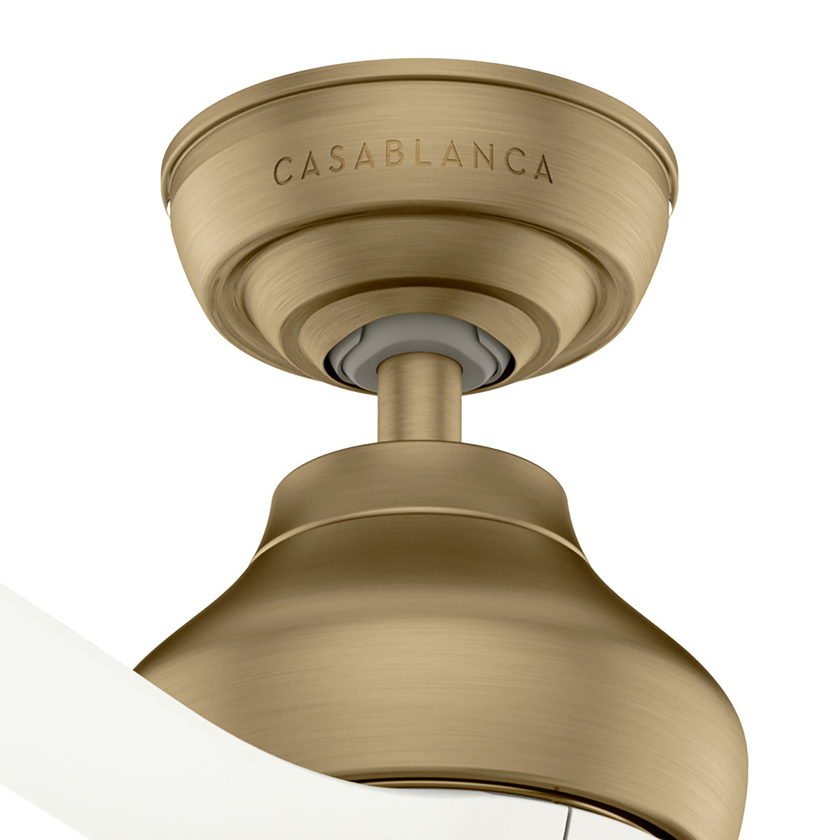 Casablanca 52 inch Eyla ENERGY STAR® Luxe Gold Damp Rated Ceiling Fan and Wall Control and Handheld Remote